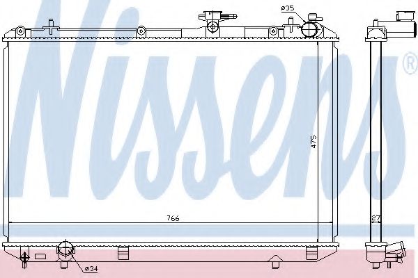 NISSENS 646828 Радиатор, охлаждение двигателя для TOYOTA HIGHLANDER (Тойота/тоета Хайлендер) NISSENS 646828 Радиатор, охлаждение двигателя для TOYOTA HIGHLANDER (Тойота/тоета Хайлендер)
