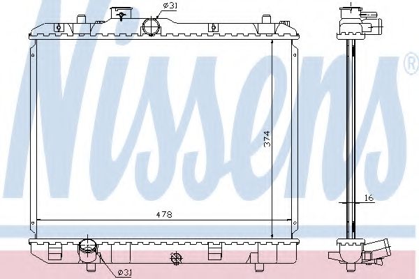 NISSENS 630707 Радиатор, охлаждение двигателя для OPEL (Опель) NISSENS 630707 Радиатор, охлаждение двигателя для OPEL (Опель)