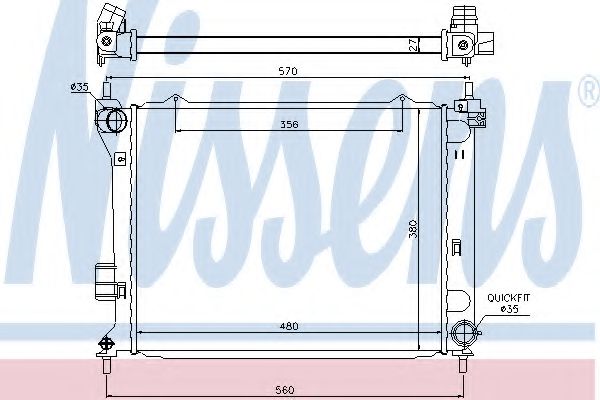 NISSENS 67549 Радиатор, охлаждение двигателя для HYUNDAI (Хендай) NISSENS 67549 Радиатор, охлаждение двигателя для HYUNDAI (Хендай)