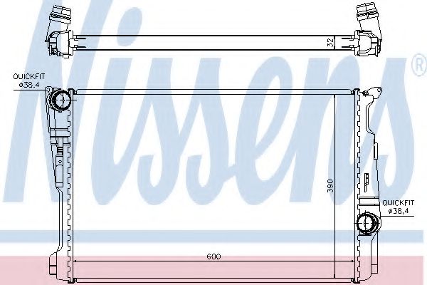 NISSENS 60808 Радиатор, охлаждение двигателя 