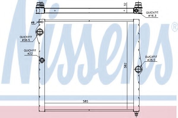NISSENS 60828 Радиатор, охлаждение двигателя 