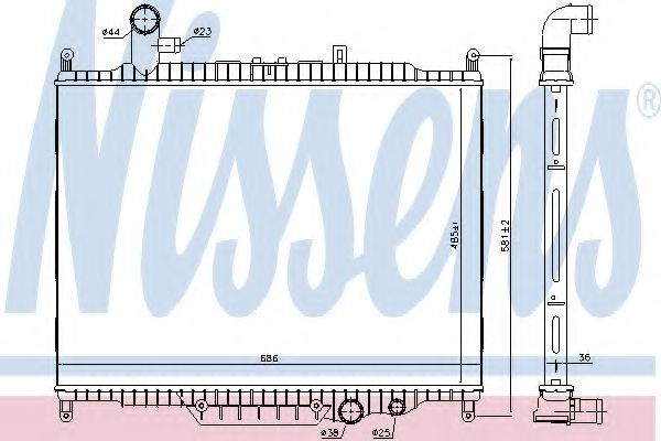 NISSENS 64332 Радиатор, охлаждение двигателя для LAND ROVER RANGE ROVER SPORT (Ленд ровер/лэнд ровер Рангэ ровер спорт) NISSENS 64332 Радиатор, охлаждение двигателя для LAND ROVER RANGE ROVER SPORT (Ленд ровер/лэнд ровер Рангэ ровер спорт)