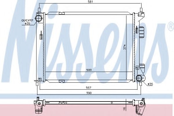 NISSENS 67603 Радиатор, охлаждение двигателя для HYUNDAI (Хендай) NISSENS 67603 Радиатор, охлаждение двигателя для HYUNDAI (Хендай)