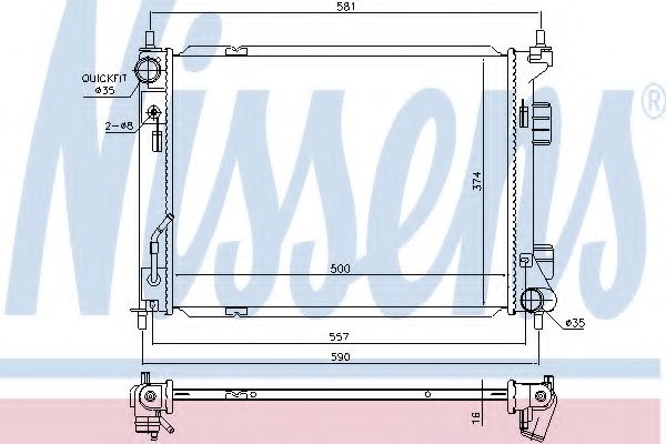 NISSENS 67604 Радиатор, охлаждение двигателя для HYUNDAI (Хендай) NISSENS 67604 Радиатор, охлаждение двигателя для HYUNDAI (Хендай)
