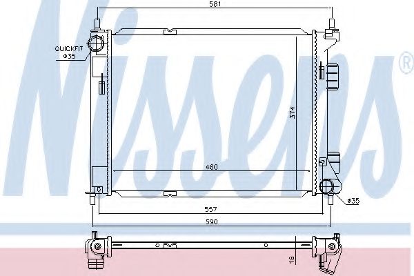 NISSENS 67605 Радиатор, охлаждение двигателя для HYUNDAI (Хендай) NISSENS 67605 Радиатор, охлаждение двигателя для HYUNDAI (Хендай)