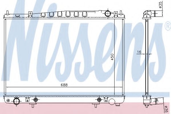 NISSENS 681209 Радиатор, охлаждение двигателя для INFINITI Q45 III (Инфинити Инфинити ку 45 3) NISSENS 681209 Радиатор, охлаждение двигателя для INFINITI Q45 III (Инфинити Инфинити ку 45 3)
