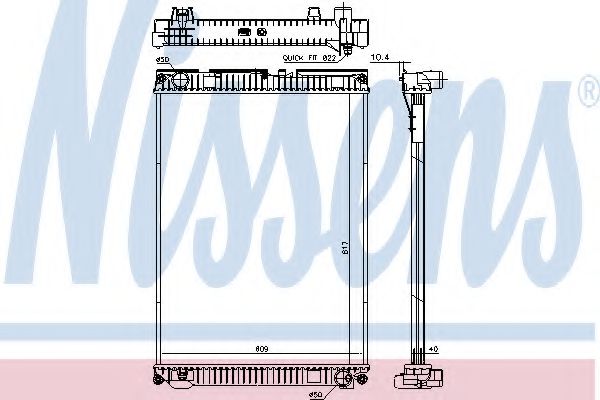 NISSENS 628763 Радиатор, охлаждение двигателя 