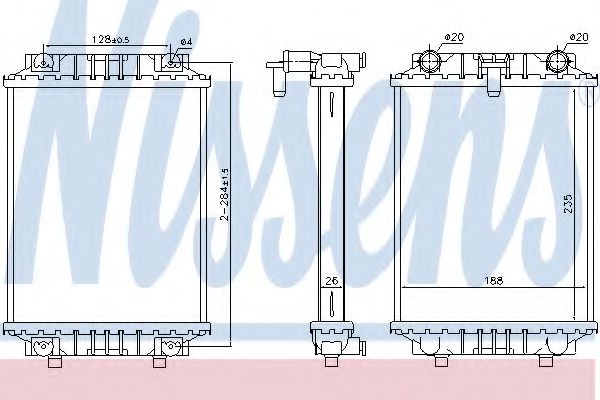 NISSENS 60351 Радиатор, охлаждение двигателя 