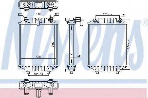 NISSENS 60372 Радиатор, охлаждение двигателя 