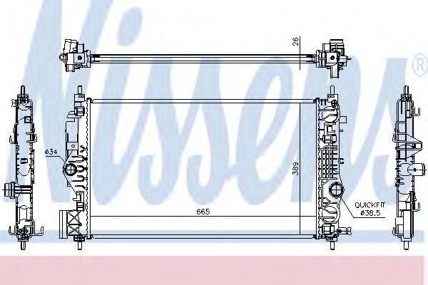 NISSENS 630764 Радиатор, охлаждение двигателя 