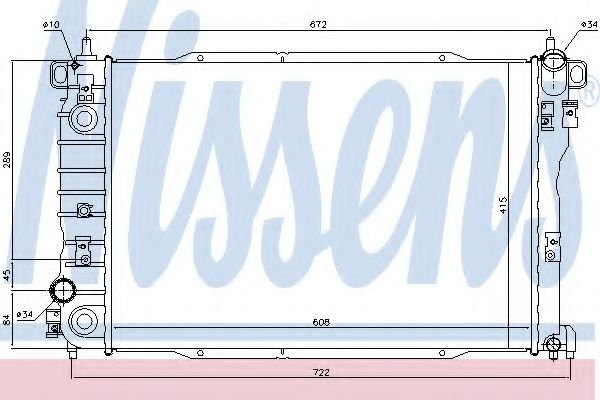 NISSENS 61699 Радиатор, охлаждение двигателя для CHEVROLET TOSCA (Шевроле Тосcа) NISSENS 61699 Радиатор, охлаждение двигателя для CHEVROLET TOSCA (Шевроле Тосcа)
