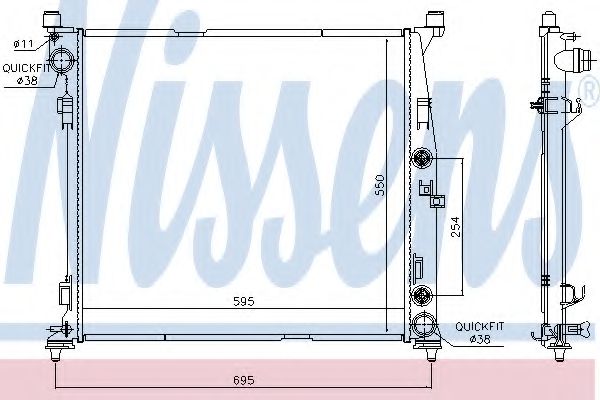 NISSENS 67188 Радиатор, охлаждение двигателя для MERCEDES-BENZ M-CLASS (Мэрcэдэс-бэнз М-cласс) NISSENS 67188 Радиатор, охлаждение двигателя для MERCEDES-BENZ M-CLASS (Мэрcэдэс-бэнз М-cласс)