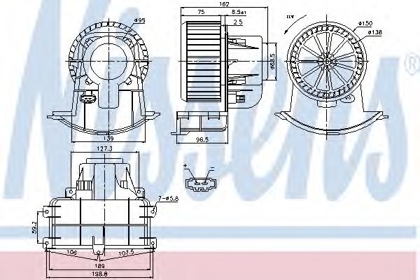 NISSENS 87033 Вентилятор салона для VOLKSWAGEN (Фольксваген) NISSENS 87033 Вентилятор салона для VOLKSWAGEN (Фольксваген)
