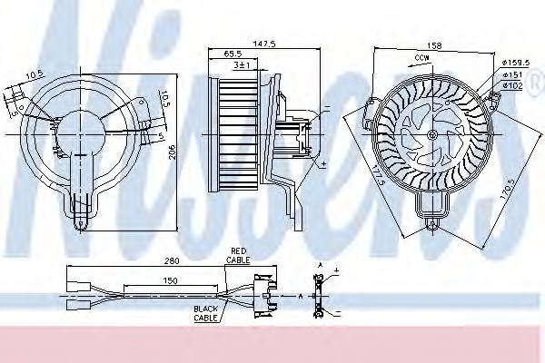 NISSENS 87048 Вентилятор салона для PEUGEOT 306 (Пежо 306) NISSENS 87048 Вентилятор салона для PEUGEOT 306 (Пежо 306)