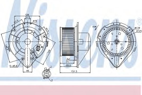 NISSENS 87066 Вентилятор салона для VOLKSWAGEN (Фольксваген) NISSENS 87066 Вентилятор салона для VOLKSWAGEN (Фольксваген)