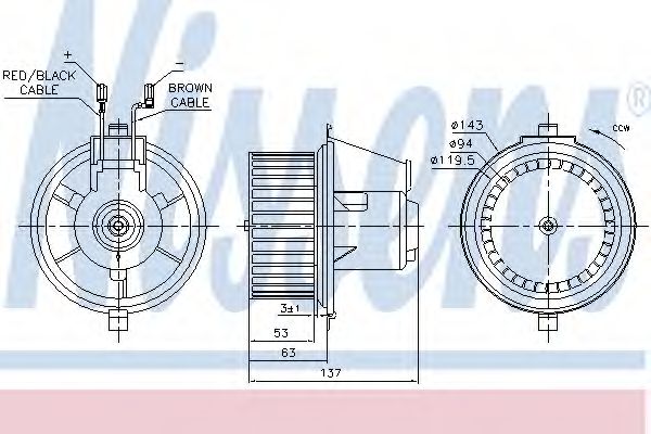 NISSENS 87148 Вентилятор салона для VOLKSWAGEN (Фольксваген) NISSENS 87148 Вентилятор салона для VOLKSWAGEN (Фольксваген)