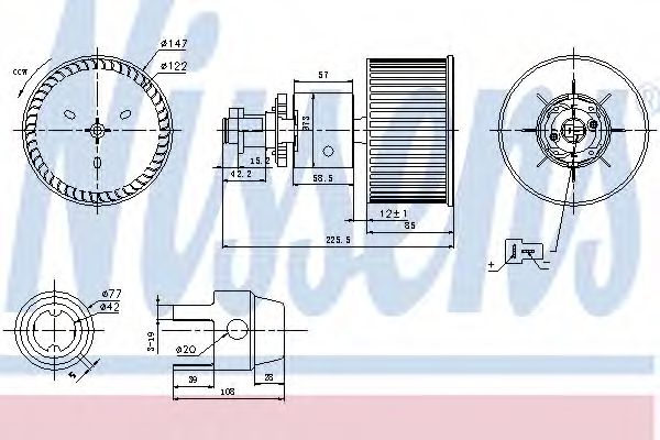 NISSENS 87149 Вентилятор салона для AUDI 100 (Ауди 100) NISSENS 87149 Вентилятор салона для AUDI 100 (Ауди 100)