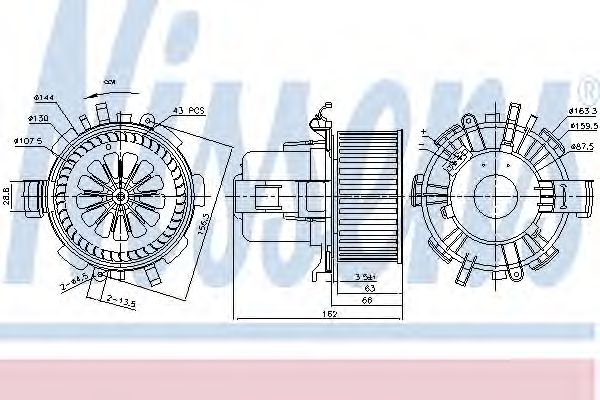 NISSENS 87180 Вентилятор салона для NISSAN INTERSTAR (Ниссан Интэрстар) NISSENS 87180 Вентилятор салона для NISSAN INTERSTAR (Ниссан Интэрстар)