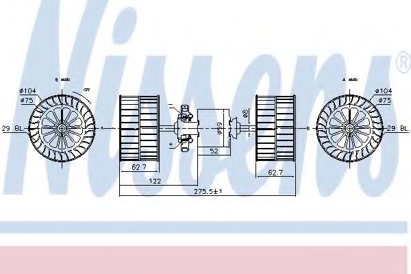 NISSENS 87193 Вентилятор салона для MAN M 90 (Ман М 90) NISSENS 87193 Вентилятор салона для MAN M 90 (Ман М 90)