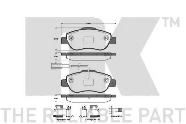 NK 222384 Тормозные колодки для FIAT 500 C (Фиат 500 c) NK 222384 Тормозные колодки для FIAT 500 C (Фиат 500 c)