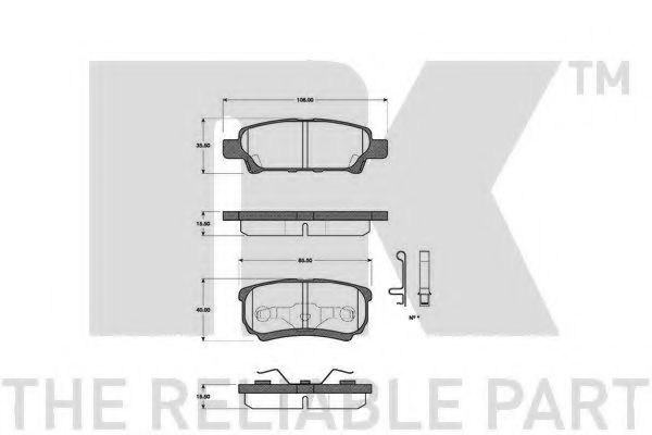 NK 223027 Тормозные колодки для MITSUBISHI LANCER (Митсубиши/митсубиси Ланcэр) NK 223027 Тормозные колодки для MITSUBISHI LANCER (Митсубиши/митсубиси Ланcэр)