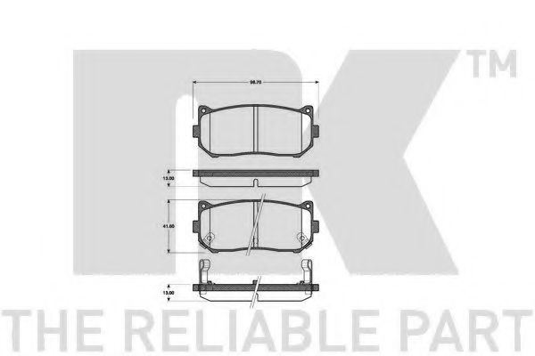 NK 223503 Тормозные колодки для KIA MENTOR / SHUMA (Киа Мэнтор / шума) NK 223503 Тормозные колодки для KIA MENTOR / SHUMA (Киа Мэнтор / шума)