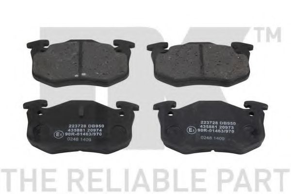 NK 223728 Тормозные колодки для PEUGEOT 205 I (Пежо 205 и) NK 223728 Тормозные колодки для PEUGEOT 205 I (Пежо 205 и)