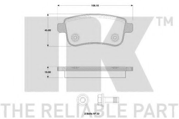 NK 223963 Тормозные колодки для RENAULT GRAN III (Рено Гран 3) NK 223963 Тормозные колодки для RENAULT GRAN III (Рено Гран 3)
