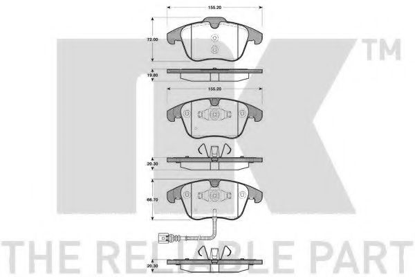 NK 224795 Тормозные колодки для VOLKSWAGEN (Фольксваген) NK 224795 Тормозные колодки для VOLKSWAGEN (Фольксваген)