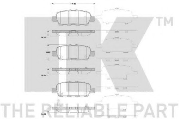 NK 225221 Тормозные колодки для SUZUKI GRAND NOMADE II (Сузуки Гранд номадэ 2) NK 225221 Тормозные колодки для SUZUKI GRAND NOMADE II (Сузуки Гранд номадэ 2)