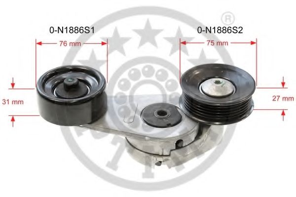 OPTIMAL 0-N1886 Натяжитель ремня, клиновой зубча для VOLKSWAGEN GOL COUNTRY III (Фольксваген Гольф кантра 3)