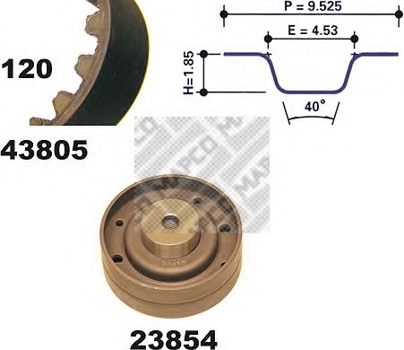MAPCO 23805 Комплект ремня ГРМ для AUDI COUPE (Ауди Cоупэ) MAPCO 23805 Комплект ремня ГРМ для AUDI COUPE (Ауди Cоупэ)