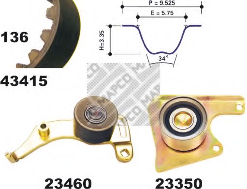 MAPCO 23415 Комплект ремня ГРМ для ROVER 400 (Ровер 400) MAPCO 23415 Комплект ремня ГРМ для ROVER 400 (Ровер 400)