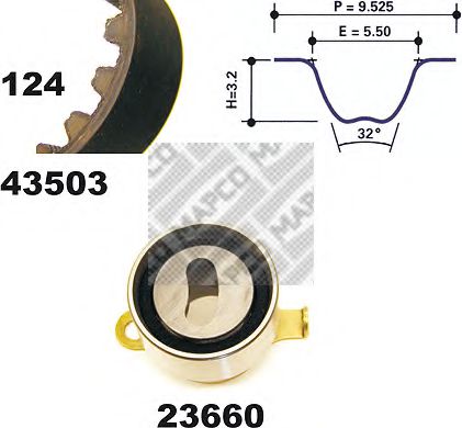MAPCO 23503 Комплект ремня ГРМ для HONDA CRX II (Хонда Cрх 2) MAPCO 23503 Комплект ремня ГРМ для HONDA CRX II (Хонда Cрх 2)