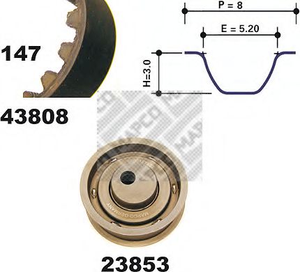 MAPCO 23808 Комплект ремня ГРМ для AUDI 80 (Ауди 80) MAPCO 23808 Комплект ремня ГРМ для AUDI 80 (Ауди 80)