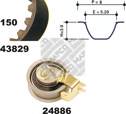 MAPCO 23829 Комплект ремня ГРМ для AUDI TT (Ауди Тт) MAPCO 23829 Комплект ремня ГРМ для AUDI TT (Ауди Тт)