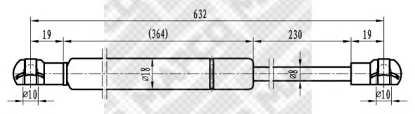 MAPCO 91405 Газовая пружина, крышка багажник для CITROËN C8 (CитроËн С8) MAPCO 91405 Газовая пружина, крышка багажник для CITROËN C8 (CитроËн С8)