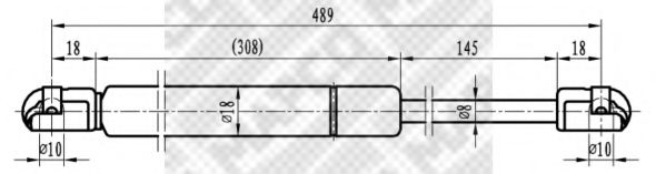 MAPCO 91602 Газовая пружина, крышка багажник для FORD (Форд) MAPCO 91602 Газовая пружина, крышка багажник для FORD (Форд)