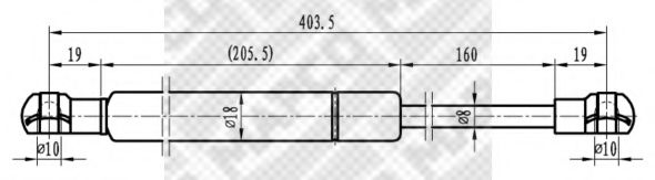 MAPCO 91806 Газовая пружина, крышка багажник для AUDI TT (Ауди Тт) MAPCO 91806 Газовая пружина, крышка багажник для AUDI TT (Ауди Тт)