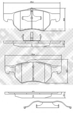 MAPCO 6722 Тормозные колодки для CHRYSLER TOWN COUNTRY IV (Крайслер Таун кантри 4) MAPCO 6722 Тормозные колодки для CHRYSLER TOWN COUNTRY IV (Крайслер Таун кантри 4)
