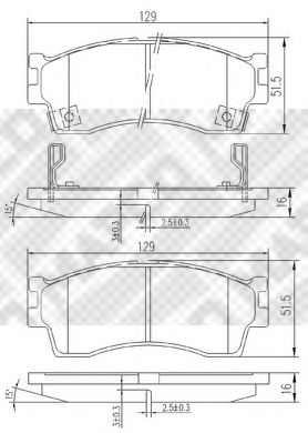 MAPCO 6807 Тормозные колодки для KIA MENTOR (Киа Мэнтор) MAPCO 6807 Тормозные колодки для KIA MENTOR (Киа Мэнтор)