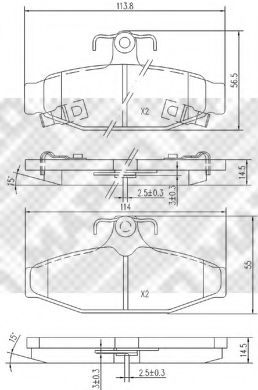 MAPCO 6819 Тормозные колодки для DAEWOO KONDOR (Дэу Кондор) MAPCO 6819 Тормозные колодки для DAEWOO KONDOR (Дэу Кондор)