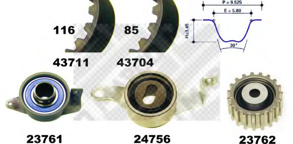 MAPCO 23633 Комплект ремня ГРМ для FORD FIESTA (Форд Фиэста) MAPCO 23633 Комплект ремня ГРМ для FORD FIESTA (Форд Фиэста)