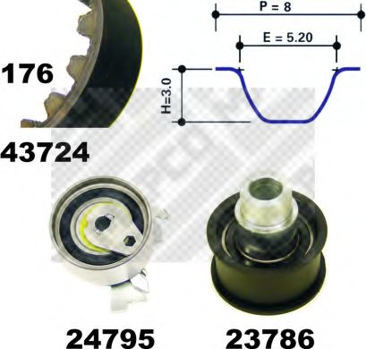 MAPCO 23724 Комплект ремня ГРМ для OPEL (Опель) MAPCO 23724 Комплект ремня ГРМ для OPEL (Опель)