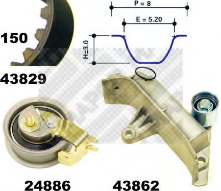 MAPCO 23830 Комплект ремня ГРМ для AUDI TT (Ауди Тт) MAPCO 23830 Комплект ремня ГРМ для AUDI TT (Ауди Тт)