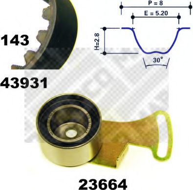 MAPCO 23938 Комплект ремня ГРМ для ROVER 400 (Ровер 400) MAPCO 23938 Комплект ремня ГРМ для ROVER 400 (Ровер 400)