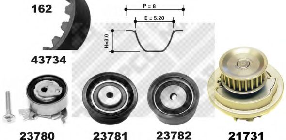 MAPCO 41739/1 Комплект ремня ГРМ 