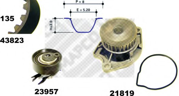 MAPCO 41823/1 Комплект ремня ГРМ для SEAT IBIZA III (Сеат Ибица 3) MAPCO 41823/1 Комплект ремня ГРМ для SEAT IBIZA III (Сеат Ибица 3)