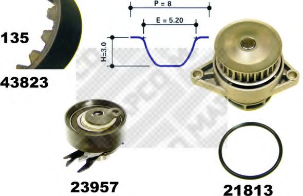 MAPCO 41823 Комплект ремня ГРМ для SEAT (Сеат) MAPCO 41823 Комплект ремня ГРМ для SEAT (Сеат)