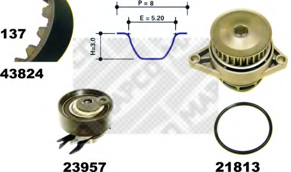 MAPCO 41824 Комплект ремня ГРМ для VOLKSWAGEN POLO (Фольксваген Поло) MAPCO 41824 Комплект ремня ГРМ для VOLKSWAGEN POLO (Фольксваген Поло)